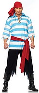 Pirate, costume top and pants, lacing, tatters, stripes